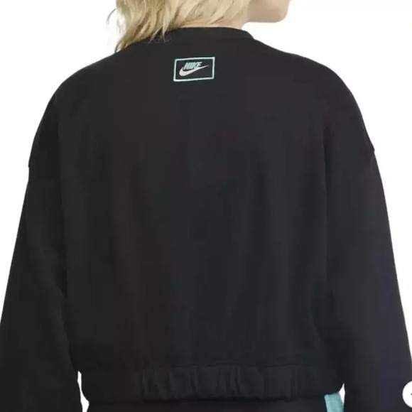 Women’s Nike Crop Oversized Icon Clush Fleece Crew Sweater Top Size XS - Picture 2 of 2